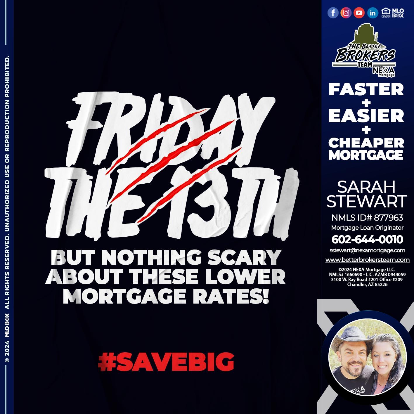 FRIDAY 13 TH - Sarah Stewart -Mortgage Loan Originator