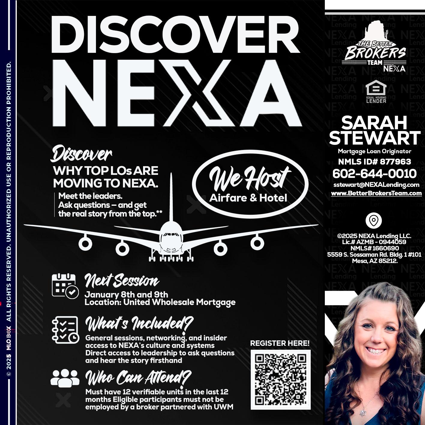 DISCOVER NEXA - Sarah Stewart -Mortgage Loan Originator