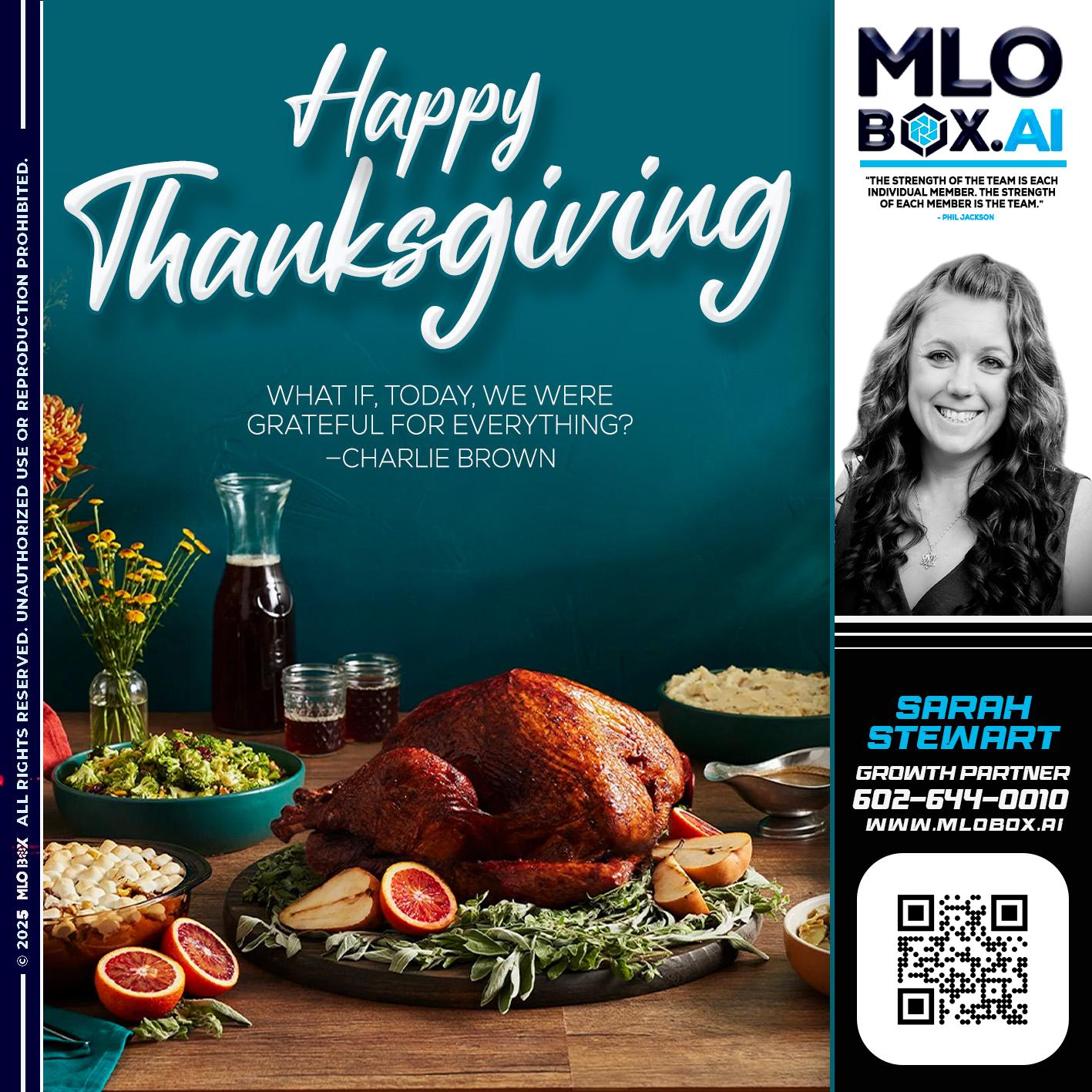 HAPPY THANKSGIVING - Sarah Stewart -Mortgage Loan Originator