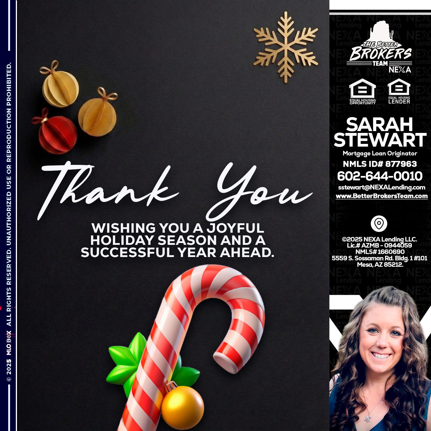 THANK YOU - Sarah Stewart -Mortgage Loan Originator