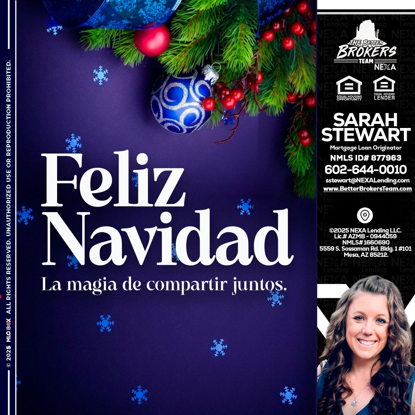 FELIZ NAVIDAD - Sarah Stewart -Mortgage Loan Originator
