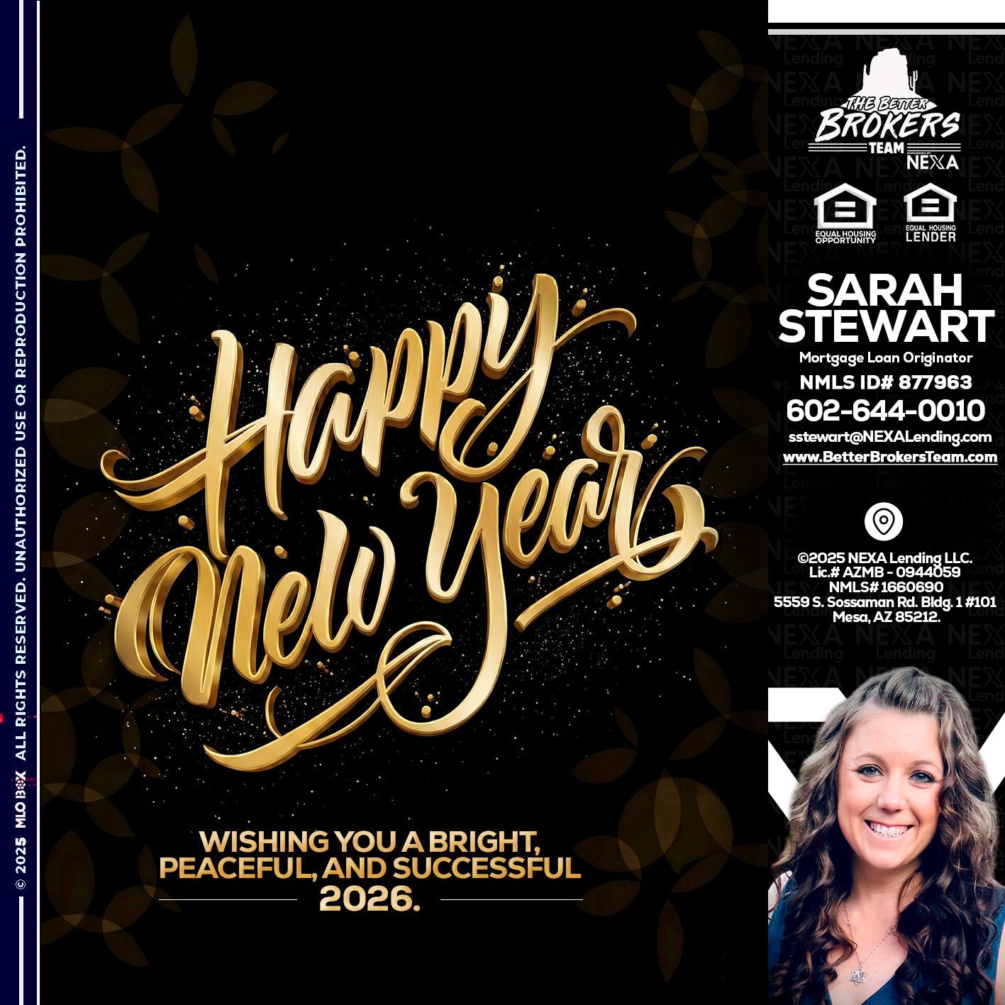 HAPPY NEW YEAR - Sarah Stewart -Mortgage Loan Originator