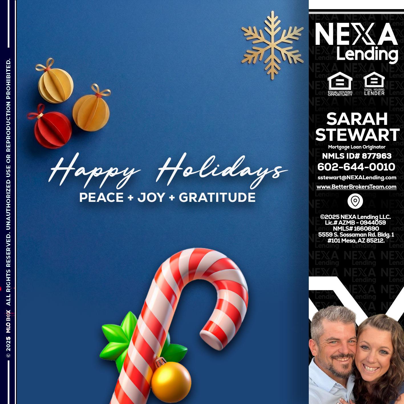 HAPPY HOLIDAYS - Sarah Stewart -Mortgage Loan Originator