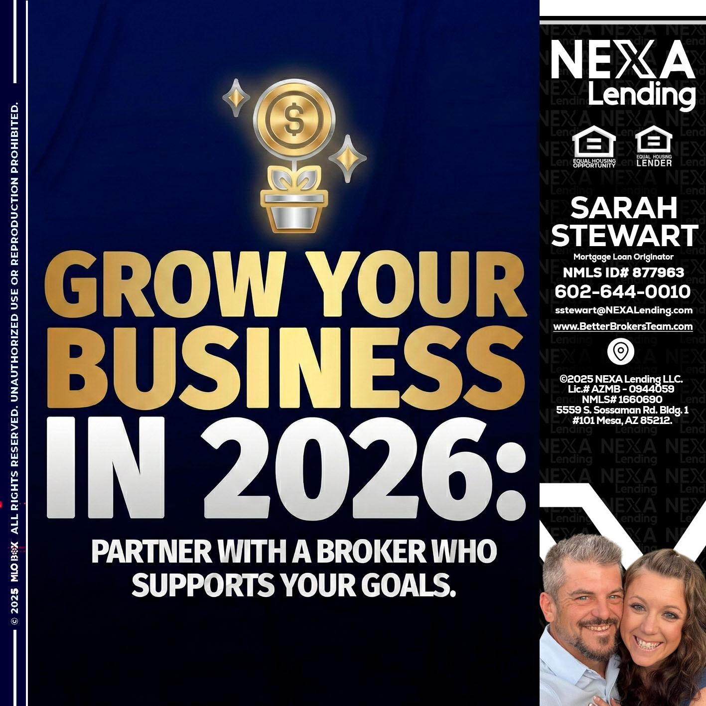 GROW YOUR BUSINESS - Sarah Stewart -Mortgage Loan Originator