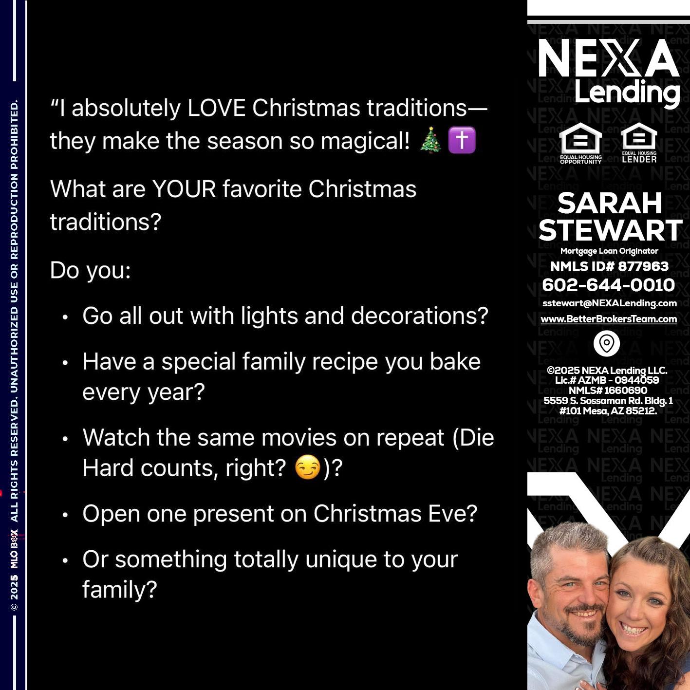 I love christmas - Sarah Stewart -Mortgage Loan Originator