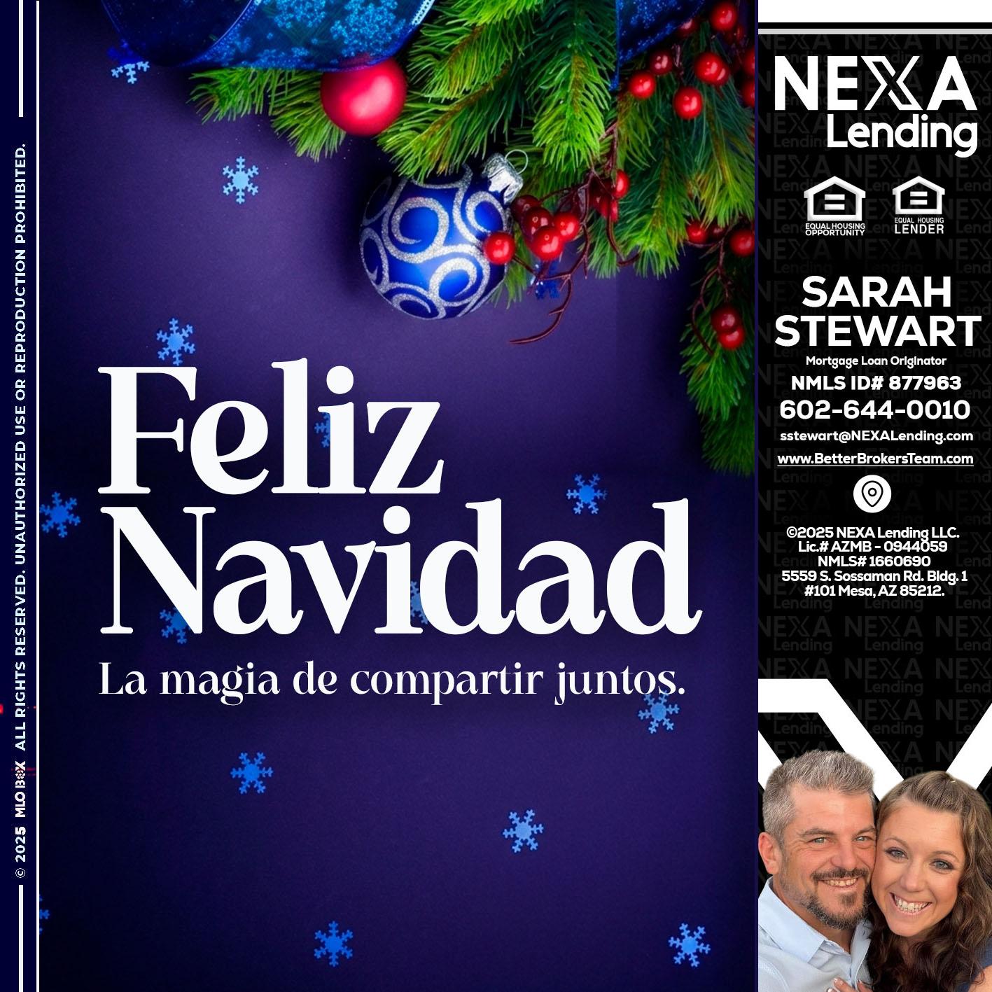 FELIZ NAVIDAD - Sarah Stewart -Mortgage Loan Originator