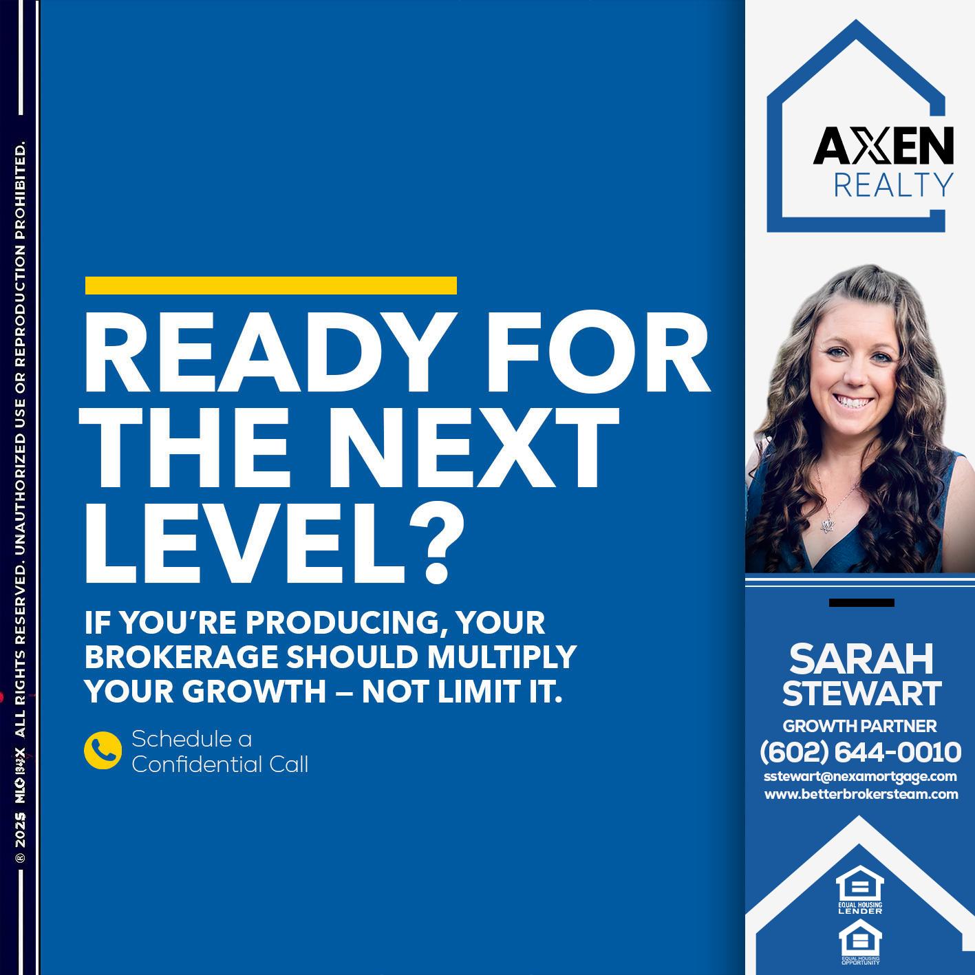 ready for the next level - Sarah Stewart -Mortgage Loan Originator