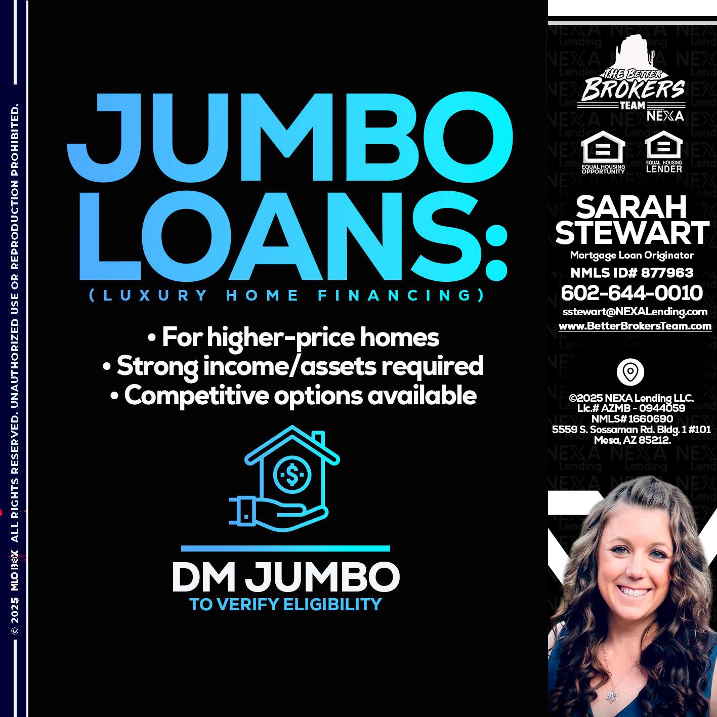 JUMBO LOANS - Sarah Stewart -Mortgage Loan Originator