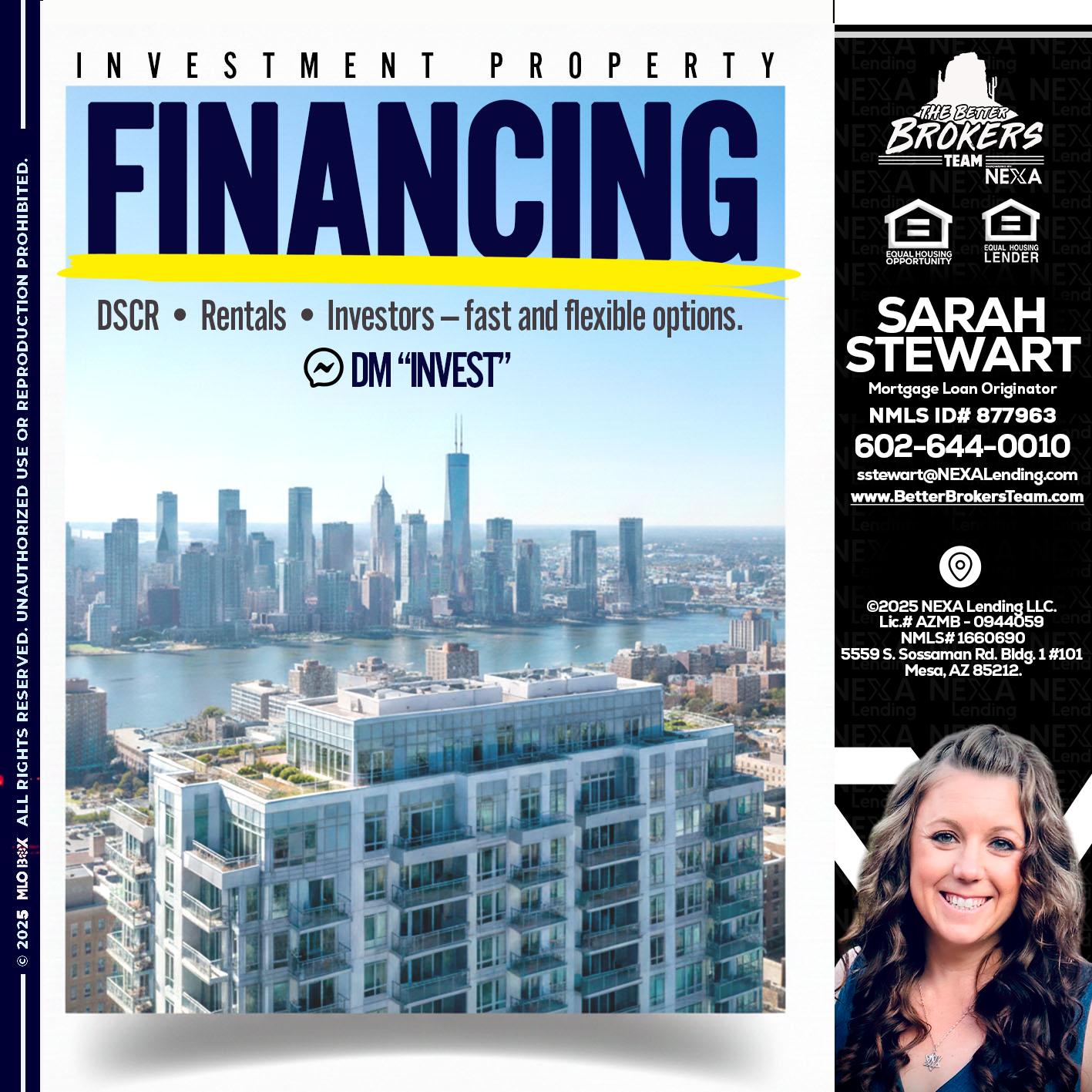 FINANCING - Sarah Stewart -Mortgage Loan Originator