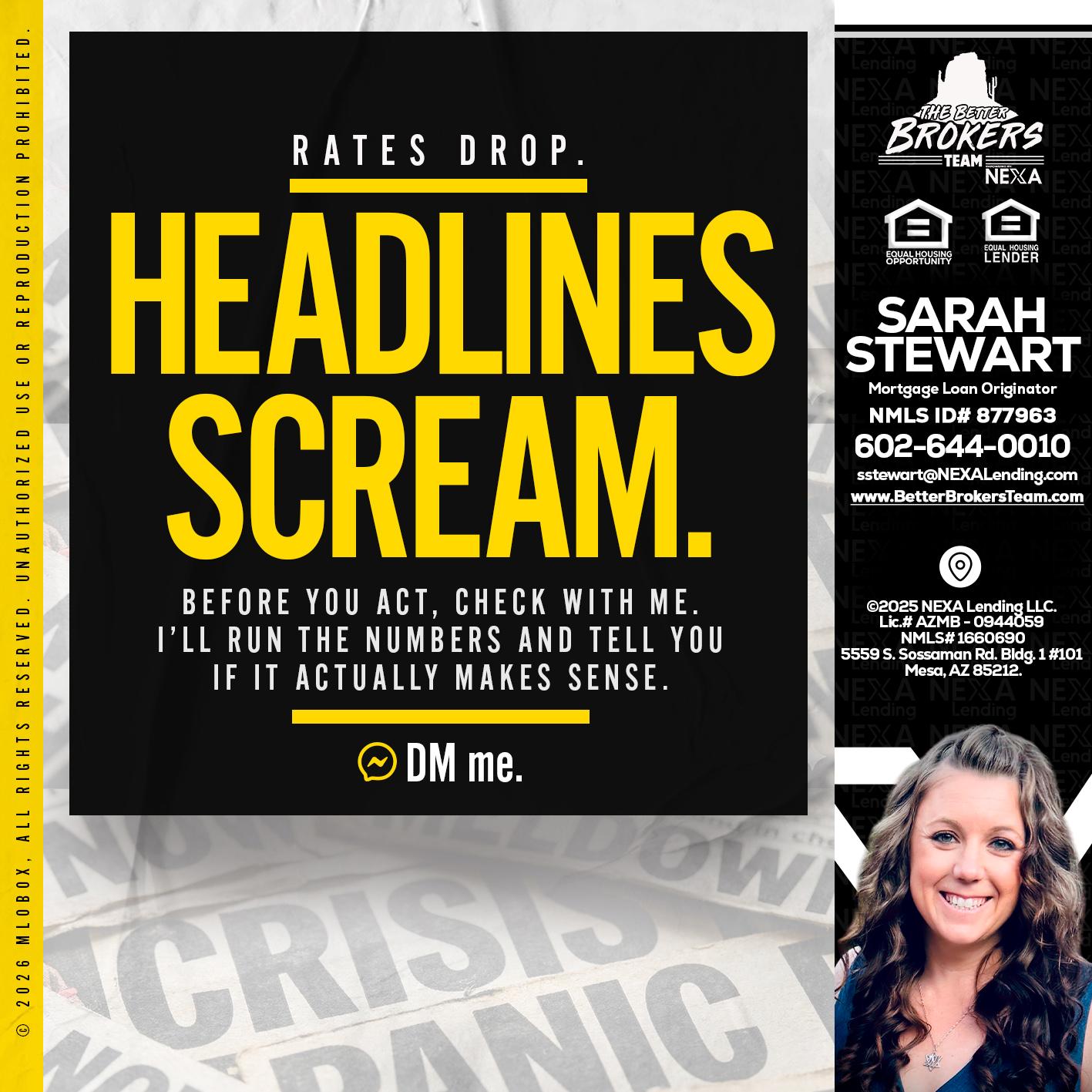 HEADLINES SCREAM - Sarah Stewart -Mortgage Loan Originator