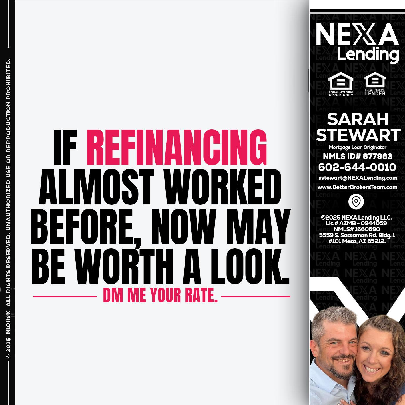 if refinancing - Sarah Stewart -Mortgage Loan Originator