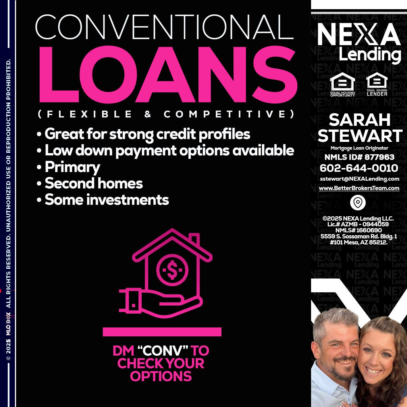 CONVENTIONAL LOANS - Sarah Stewart -Mortgage Loan Originator