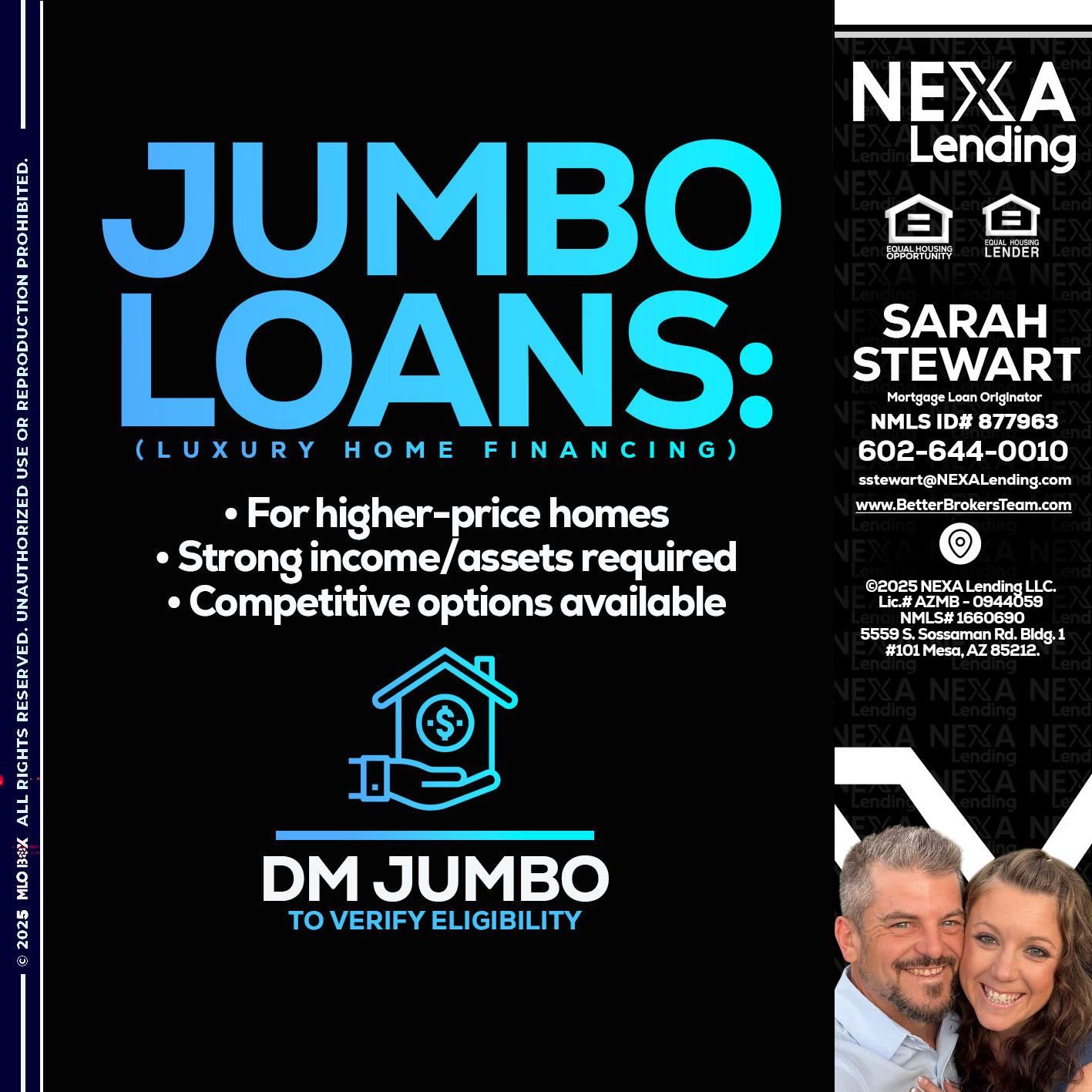 JUMBO LOANS - Sarah Stewart -Mortgage Loan Originator