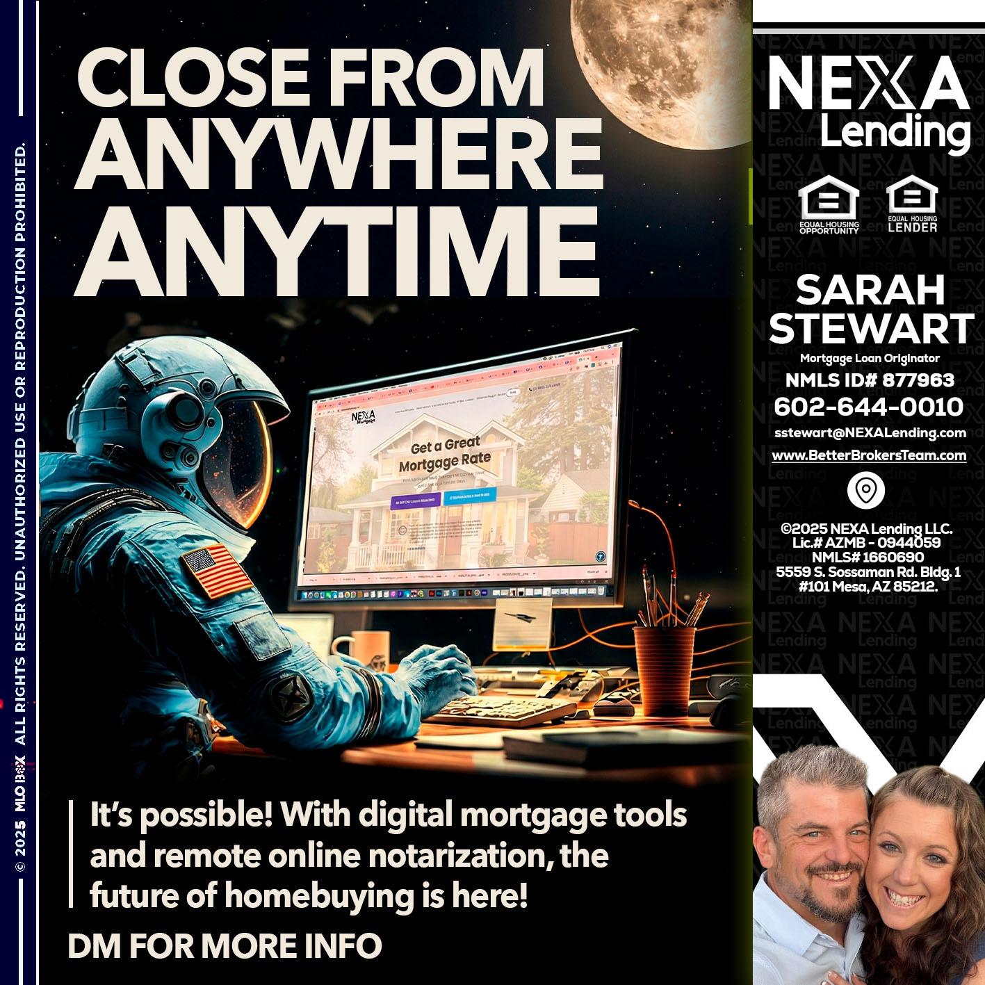 close from - Sarah Stewart -Mortgage Loan Originator