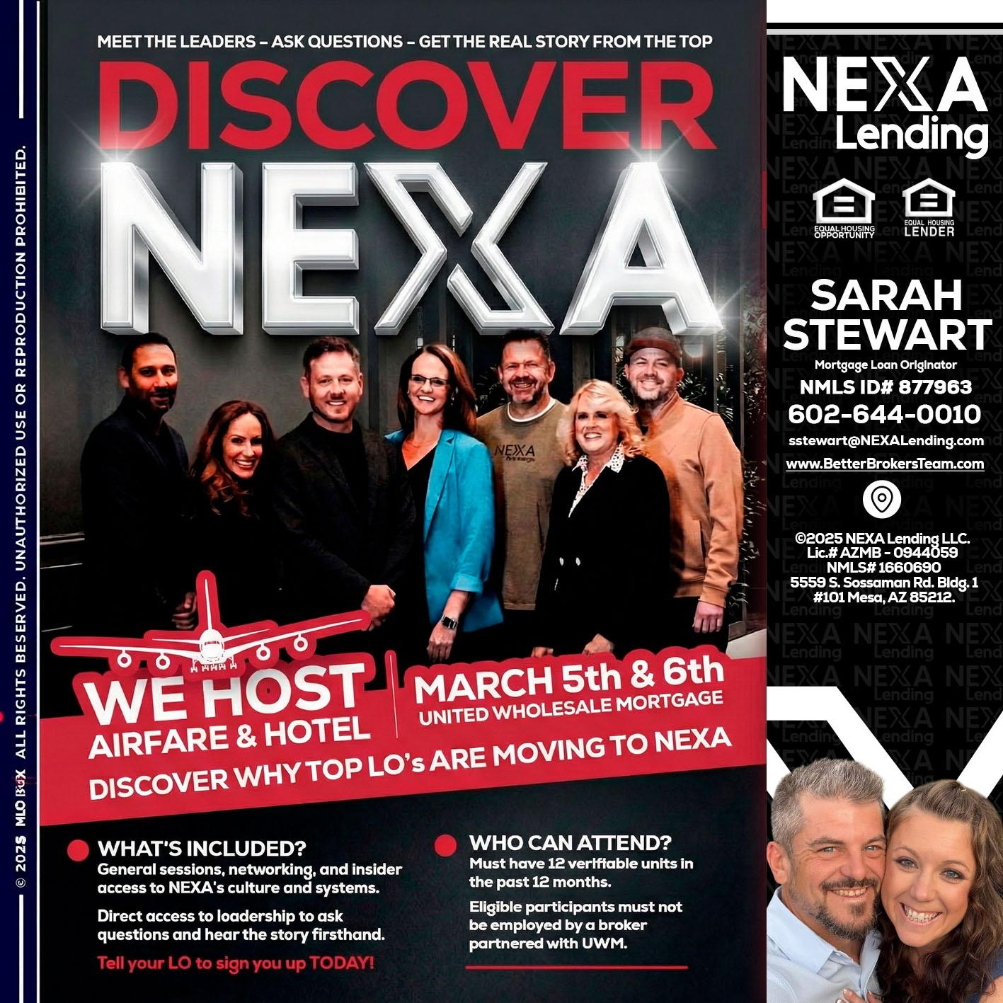 DISCOVER NEXA - Sarah Stewart -Mortgage Loan Originator