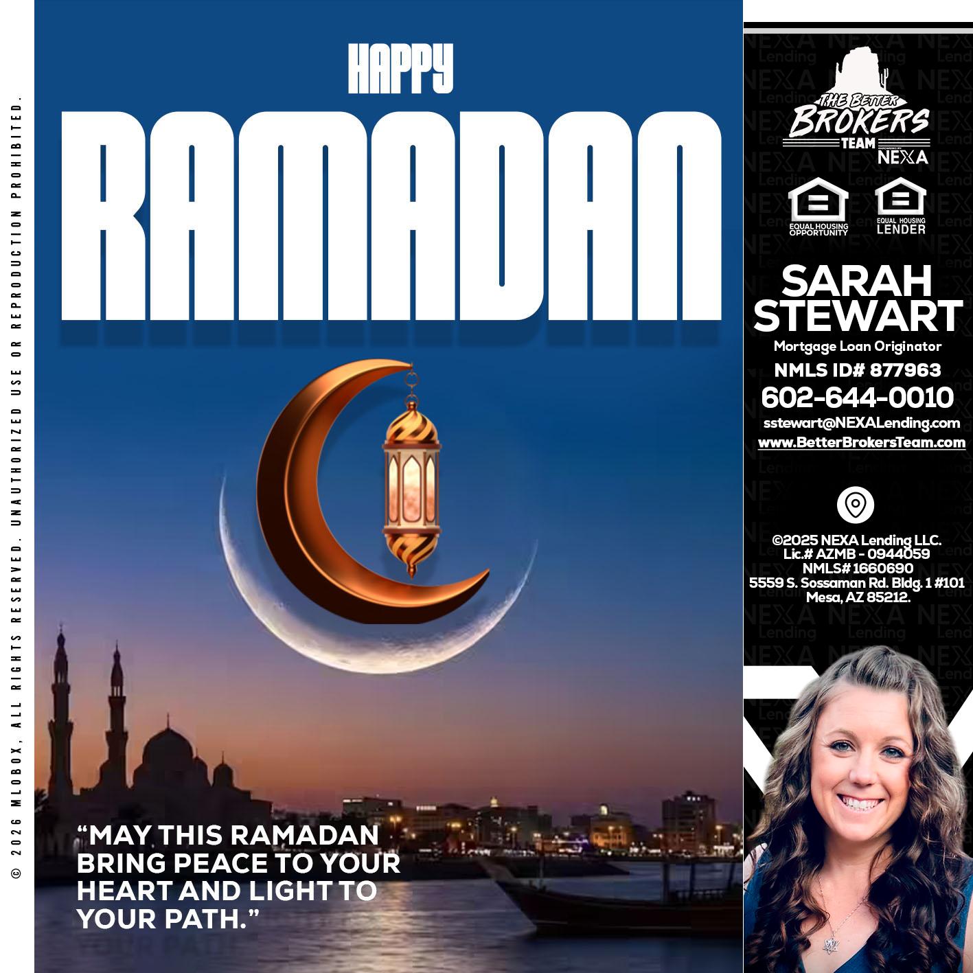 RAMADAN - Sarah Stewart -Mortgage Loan Originator