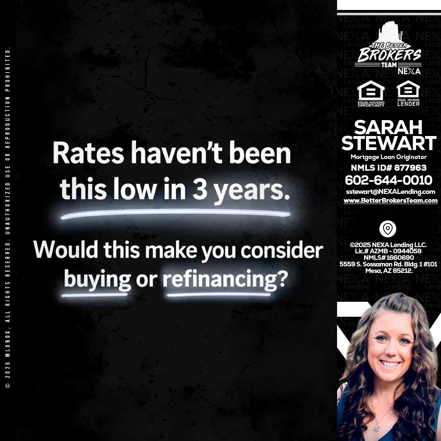 RATES HAVEN'T - Sarah Stewart -Mortgage Loan Originator