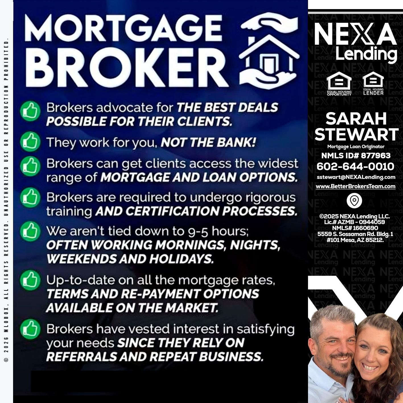 MORTGAGE BROKER - Sarah Stewart -Mortgage Loan Originator