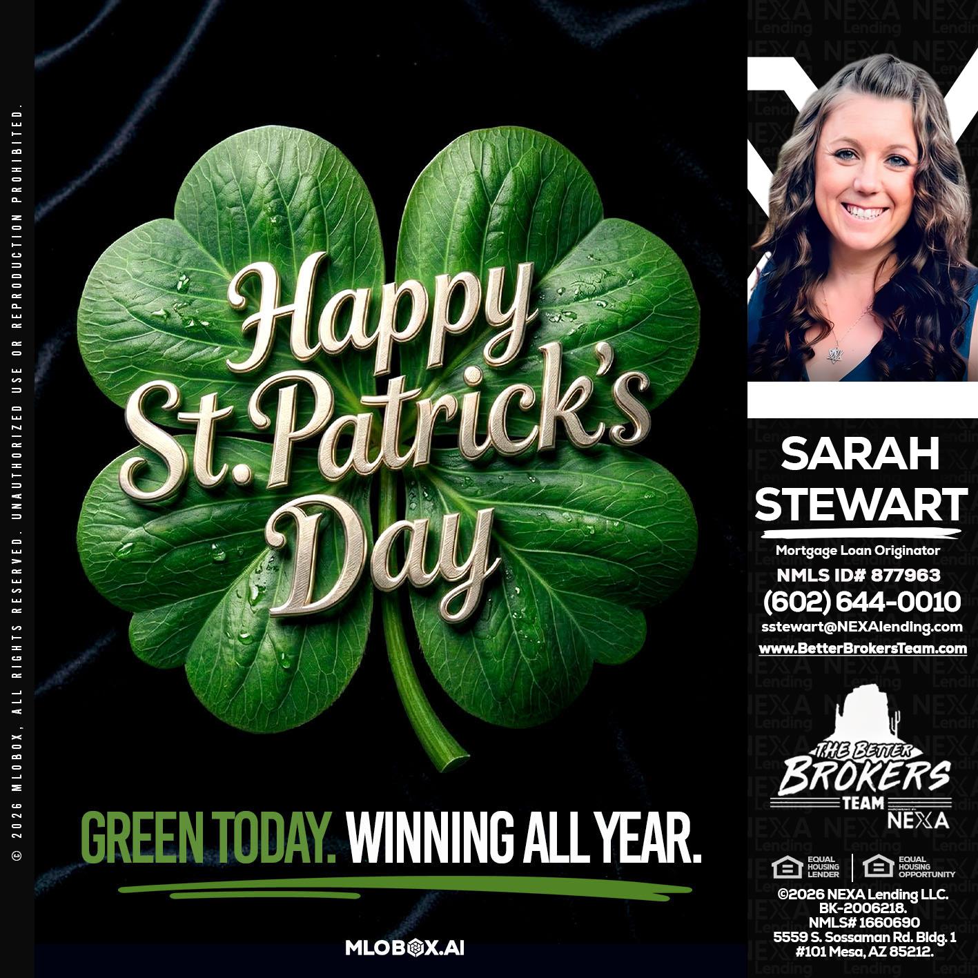 happy st. Patricks day - Sarah Stewart -Mortgage Loan Originator