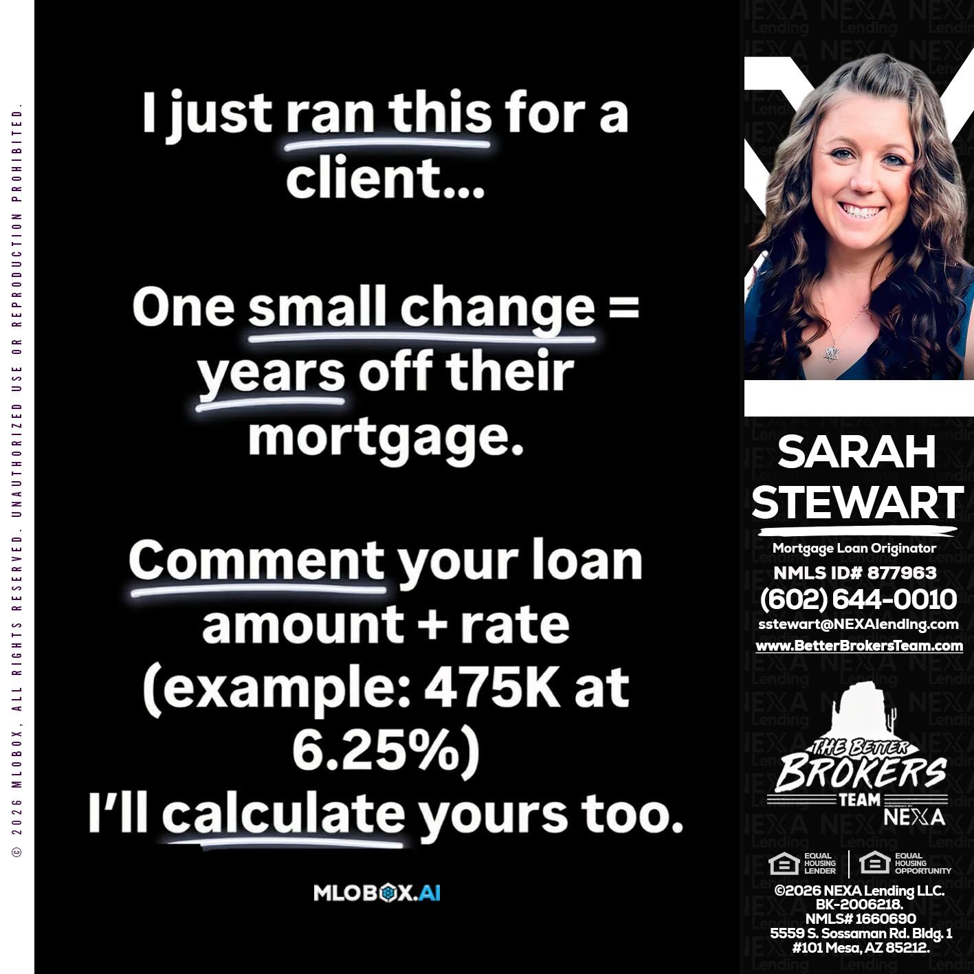 I JUST RAN - Sarah Stewart -Mortgage Loan Originator