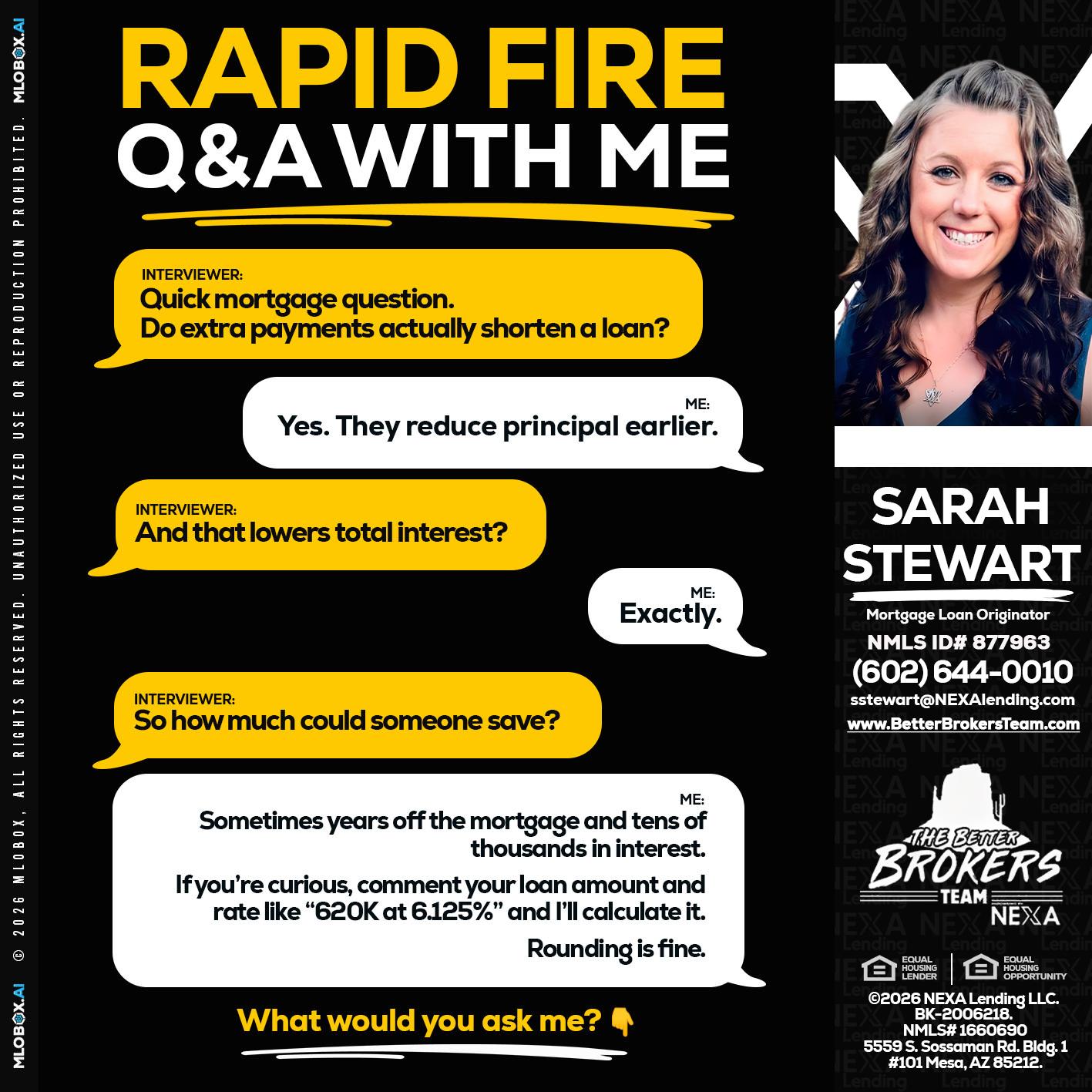 RAPID FIRE QA - Sarah Stewart -Mortgage Loan Originator
