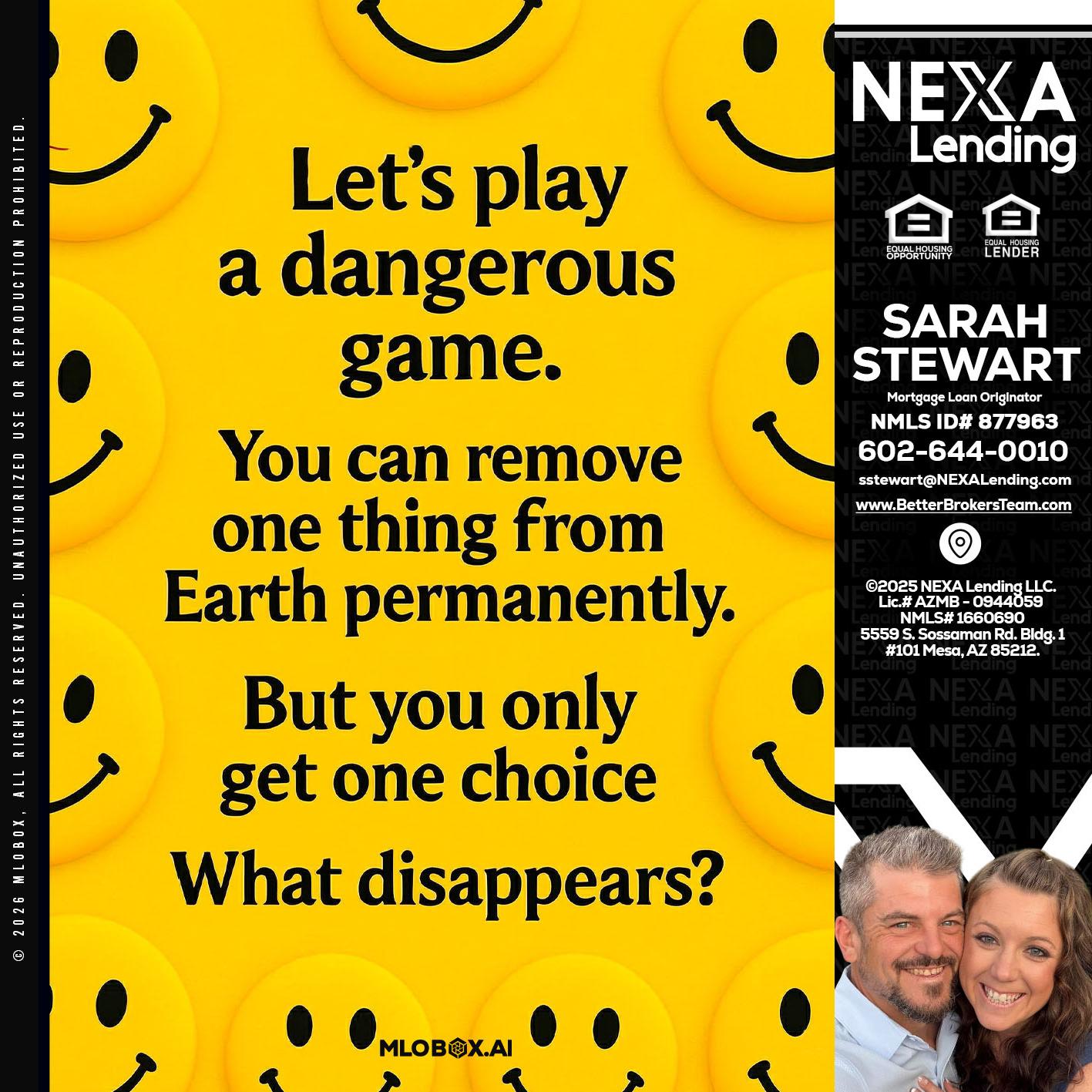 LETS PLAY - Sarah Stewart -Mortgage Loan Originator