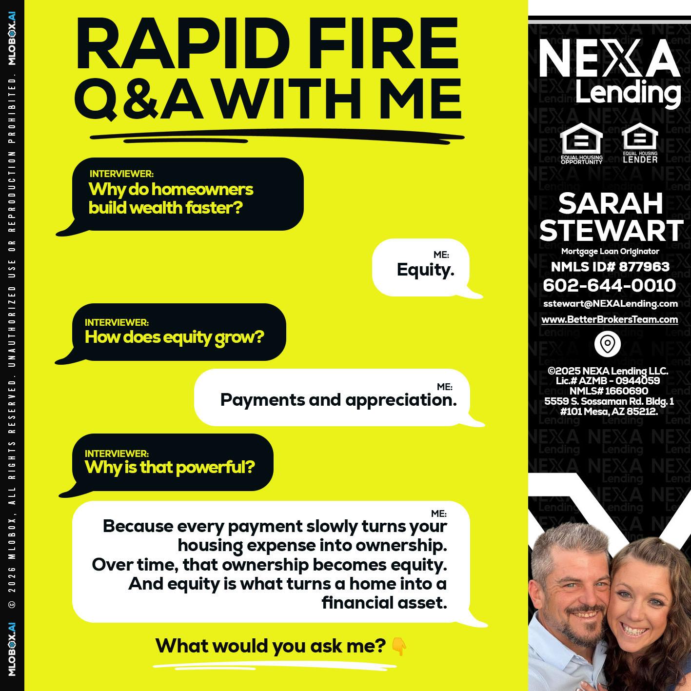 RAPID FIRE Q&A - Sarah Stewart -Mortgage Loan Originator