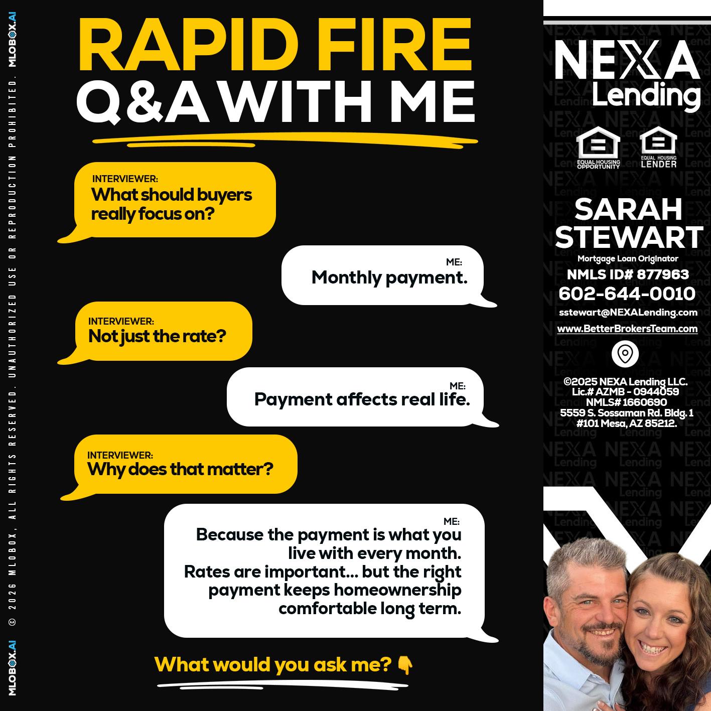 RAPID FIRE Q&A - Sarah Stewart -Mortgage Loan Originator