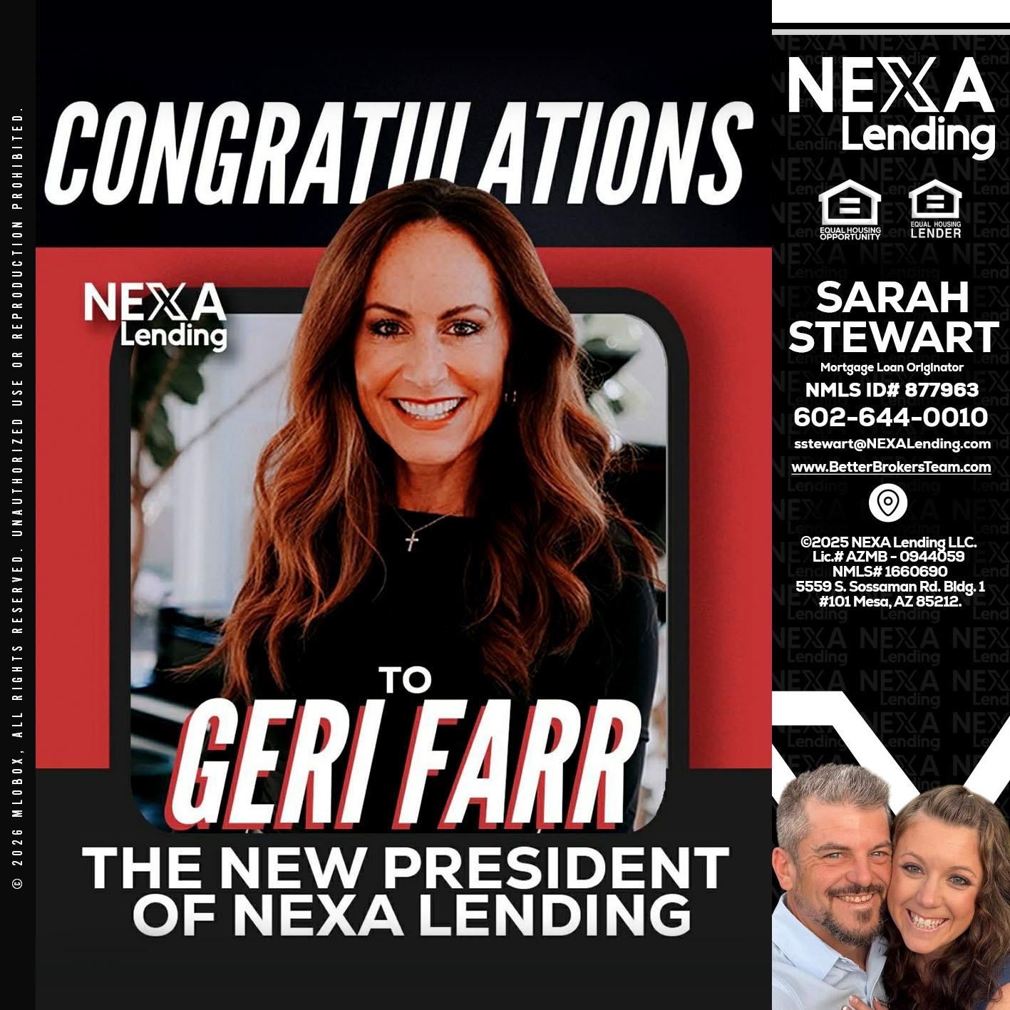 CONGRATULATIONS - Sarah Stewart -Mortgage Loan Originator