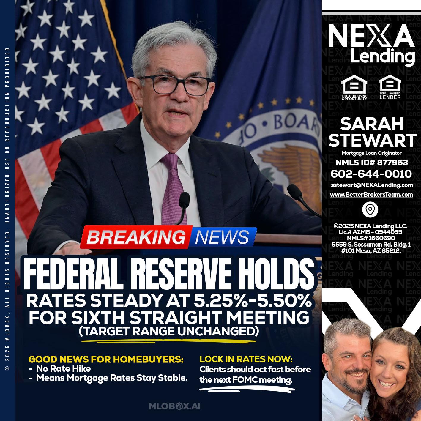 federal reserve - Sarah Stewart -Mortgage Loan Originator