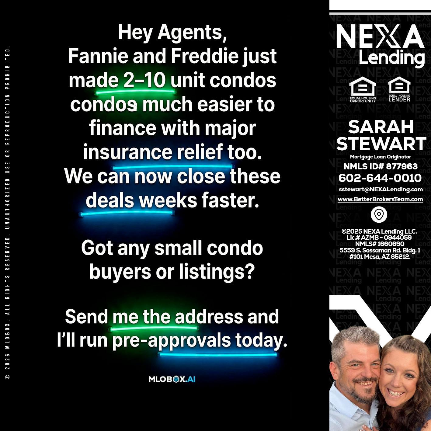 HEY AGENTS - Sarah Stewart -Mortgage Loan Originator