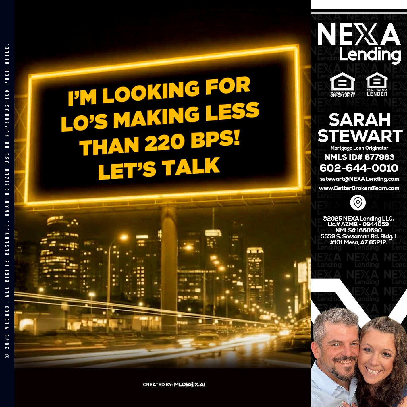 Looking for MLOs - Sarah Stewart -Mortgage Loan Originator