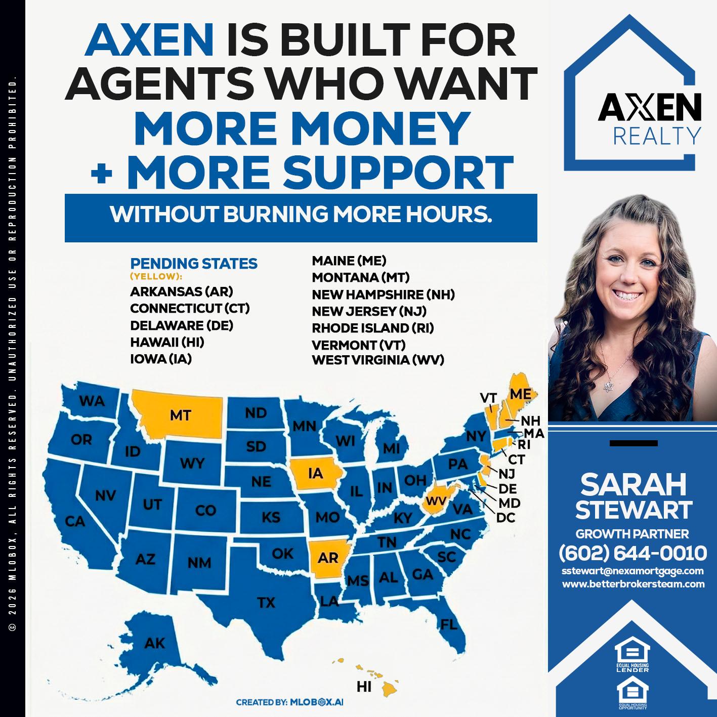 AXEN IS BUILT FOR AGENTS - Sarah Stewart -Mortgage Loan Originator