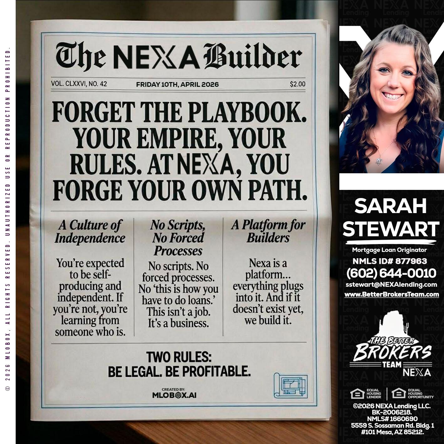 THE NEXA BUILDER - Sarah Stewart -Mortgage Loan Originator