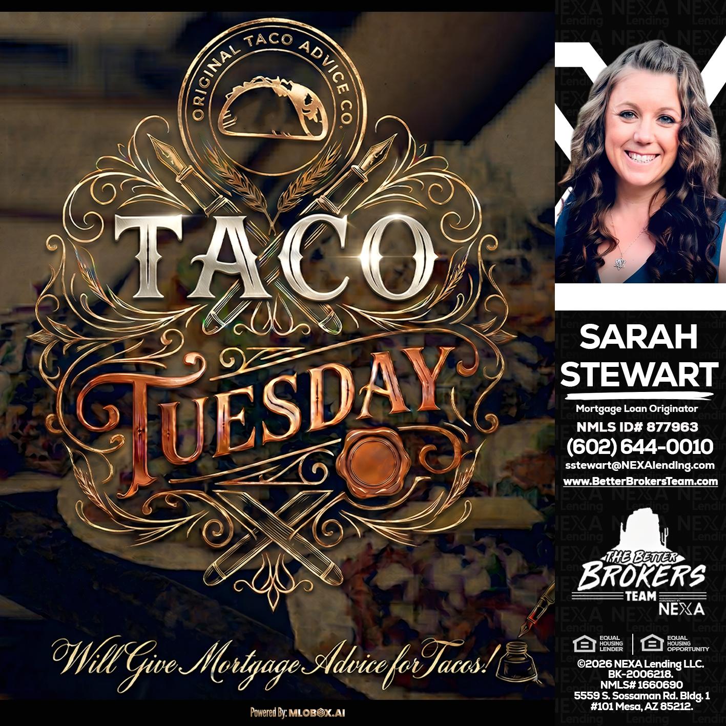 Taco Tuesday - Sarah Stewart -Mortgage Loan Originator