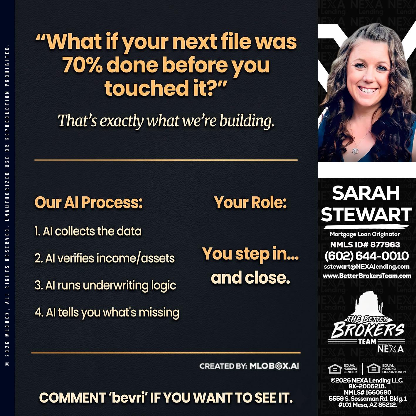 WHAT IF YOUR - Sarah Stewart -Mortgage Loan Originator