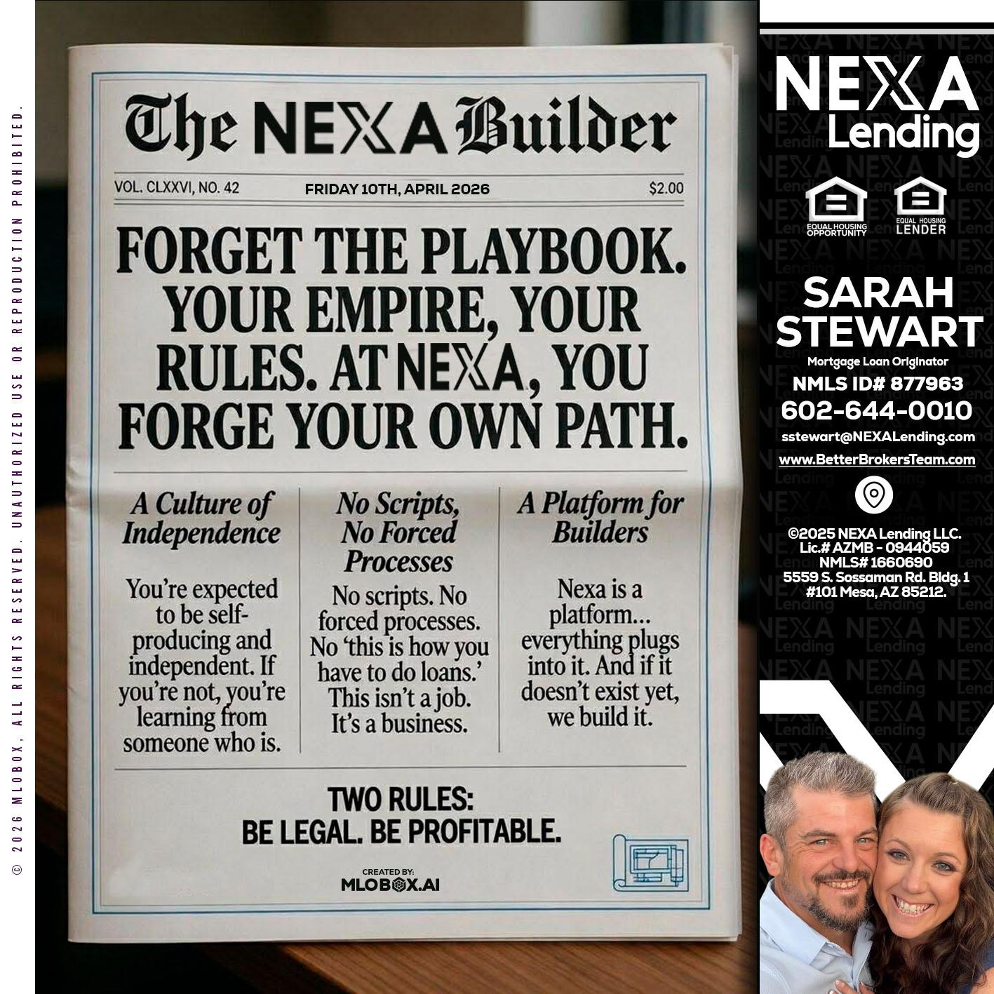 THE NEXA BUILDER - Sarah Stewart -Mortgage Loan Originator