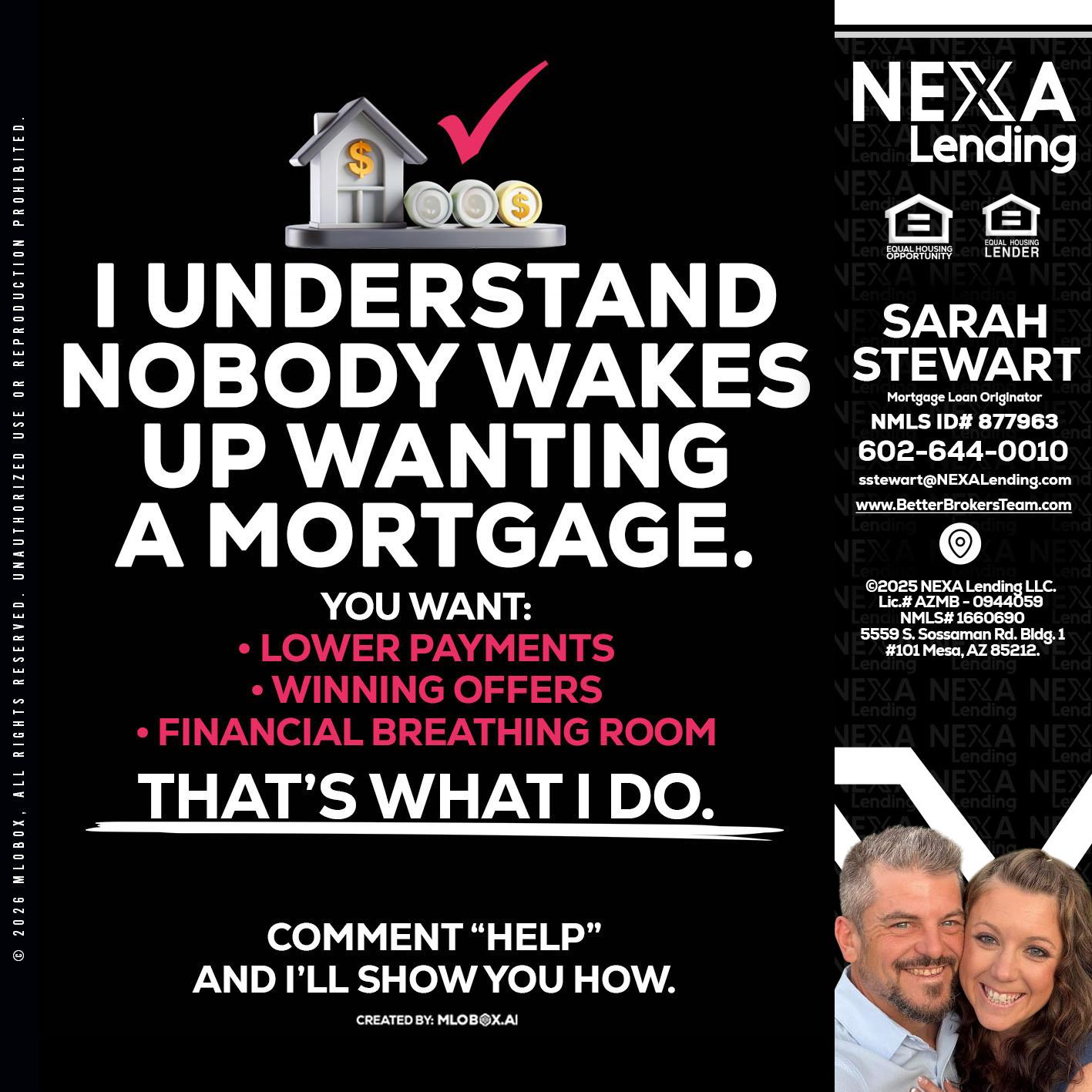 I UNDERSTAND - Sarah Stewart -Mortgage Loan Originator