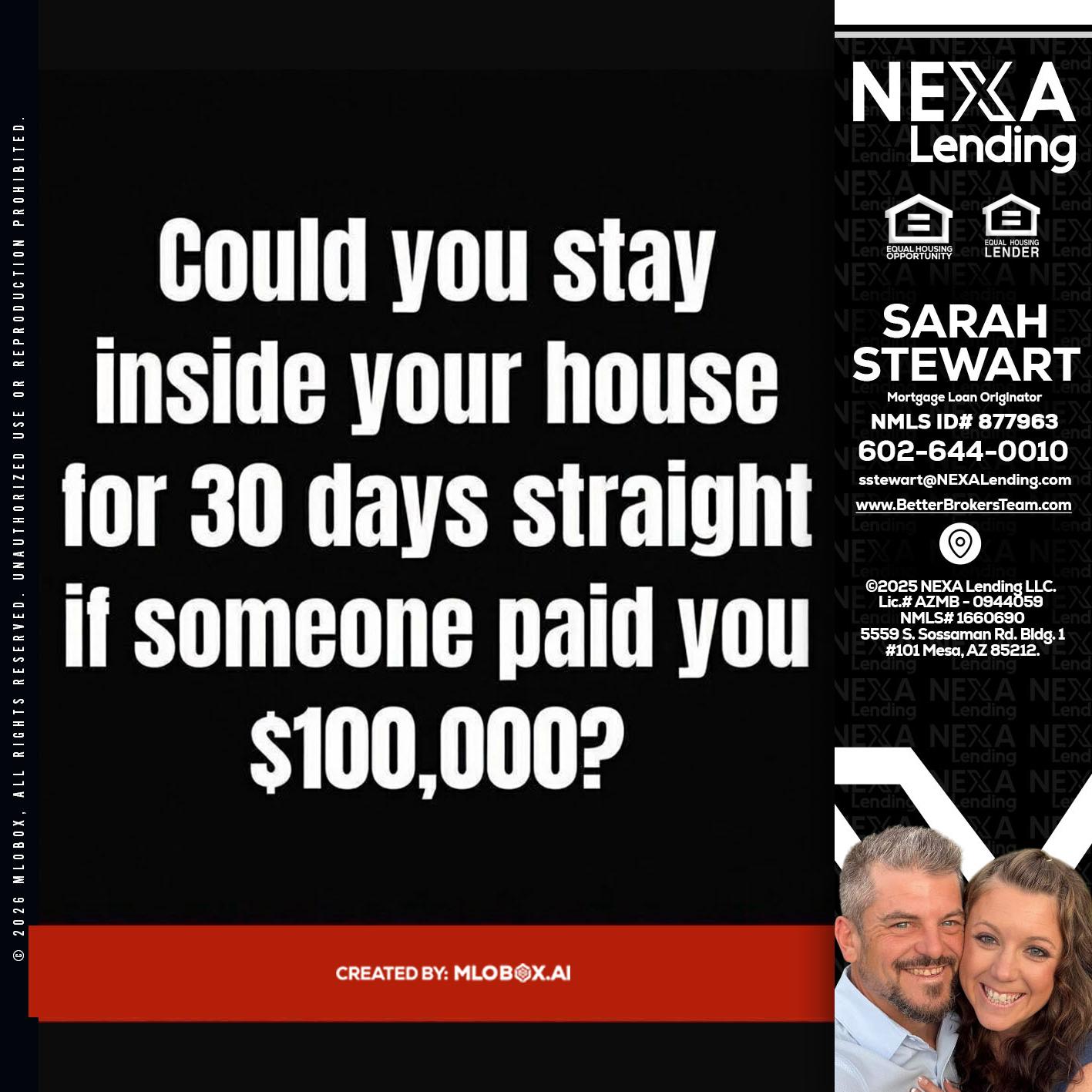COULD YOU STAY - Sarah Stewart -Mortgage Loan Originator