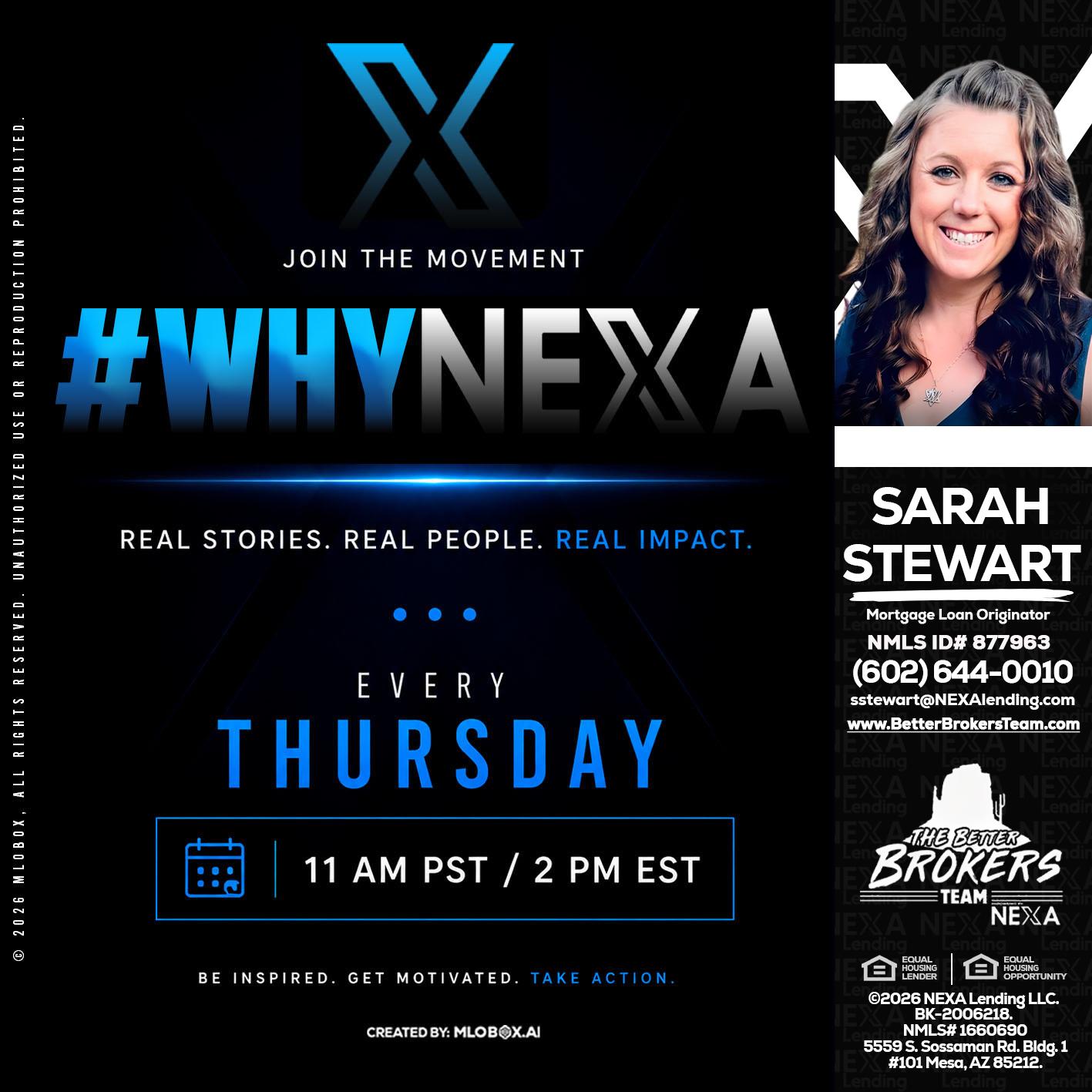 why NEXA - Sarah Stewart -Mortgage Loan Originator