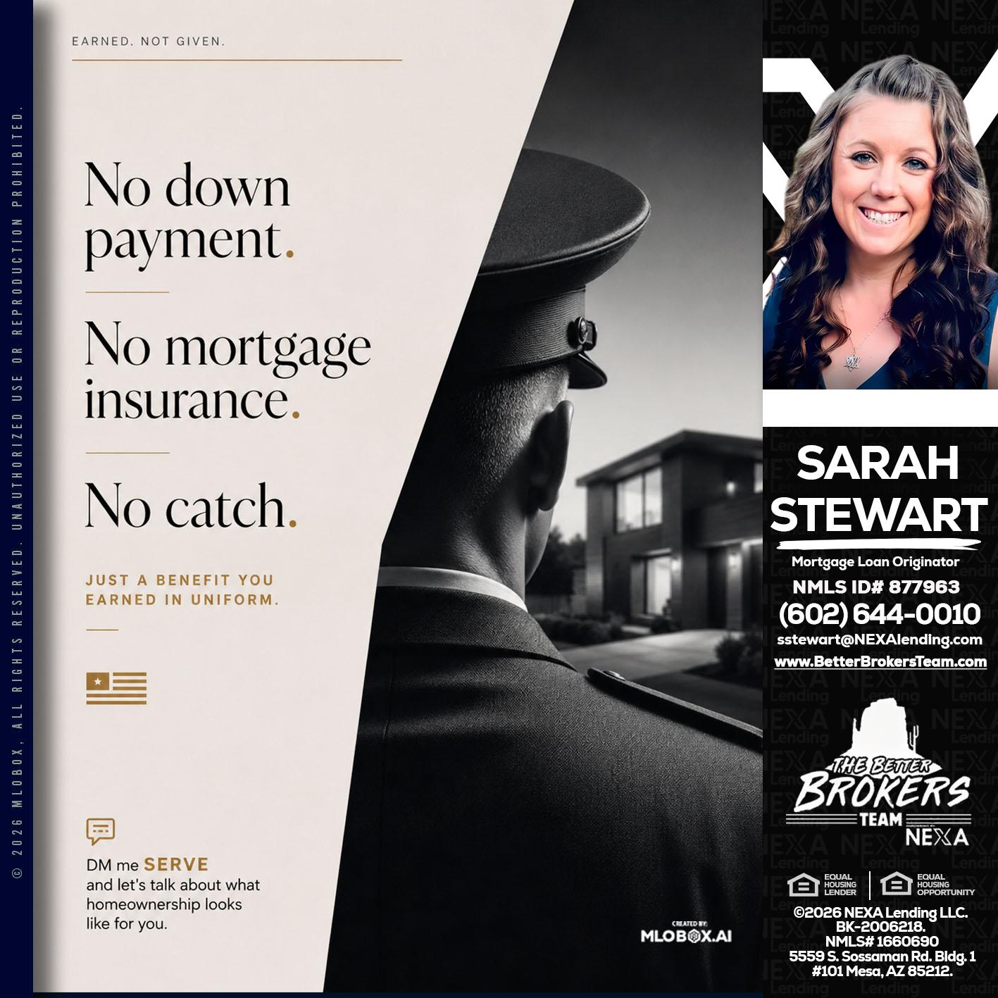 NO DOWN PAYMENT - Sarah Stewart -Mortgage Loan Originator
