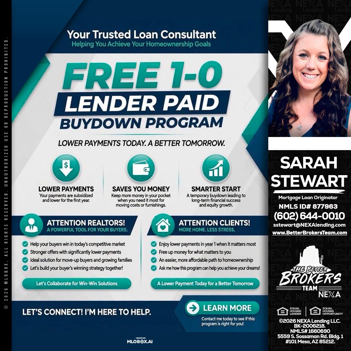 FREE 1-0 - Sarah Stewart -Mortgage Loan Originator