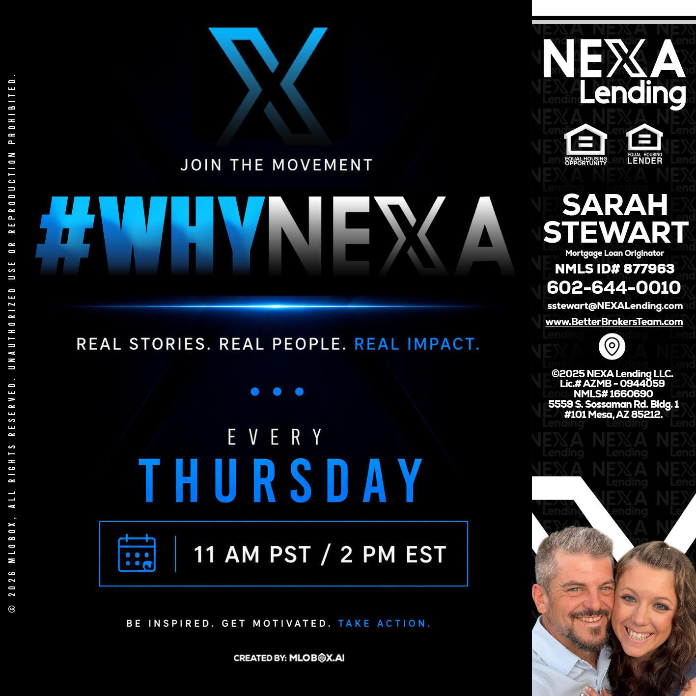 why NEXA - Sarah Stewart -Mortgage Loan Originator