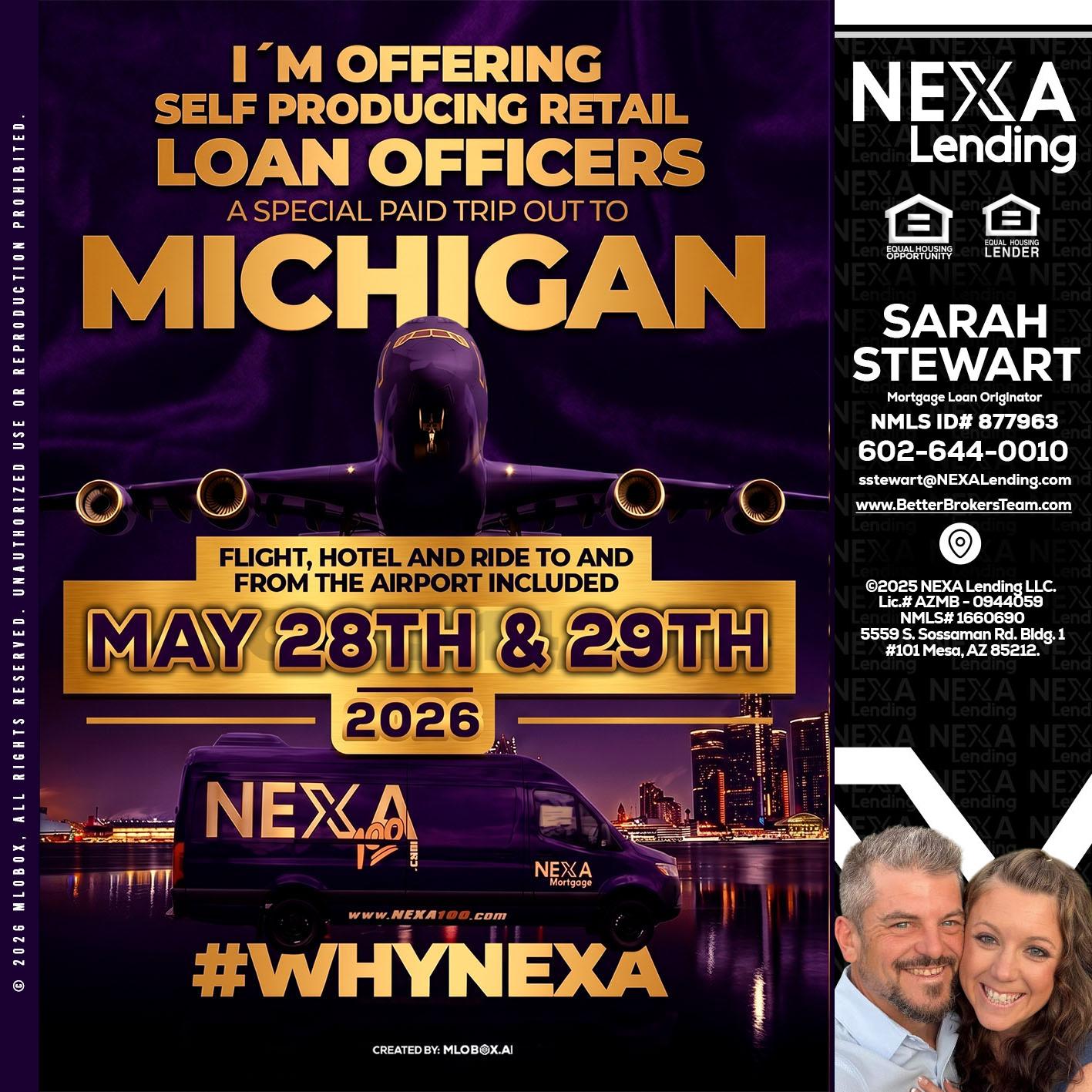 MICHIGAN - Sarah Stewart -Mortgage Loan Originator