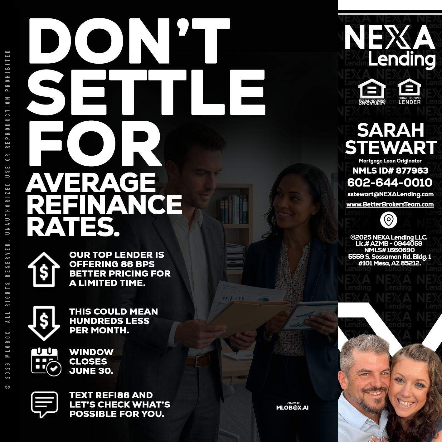 dont settle - Sarah Stewart -Mortgage Loan Originator