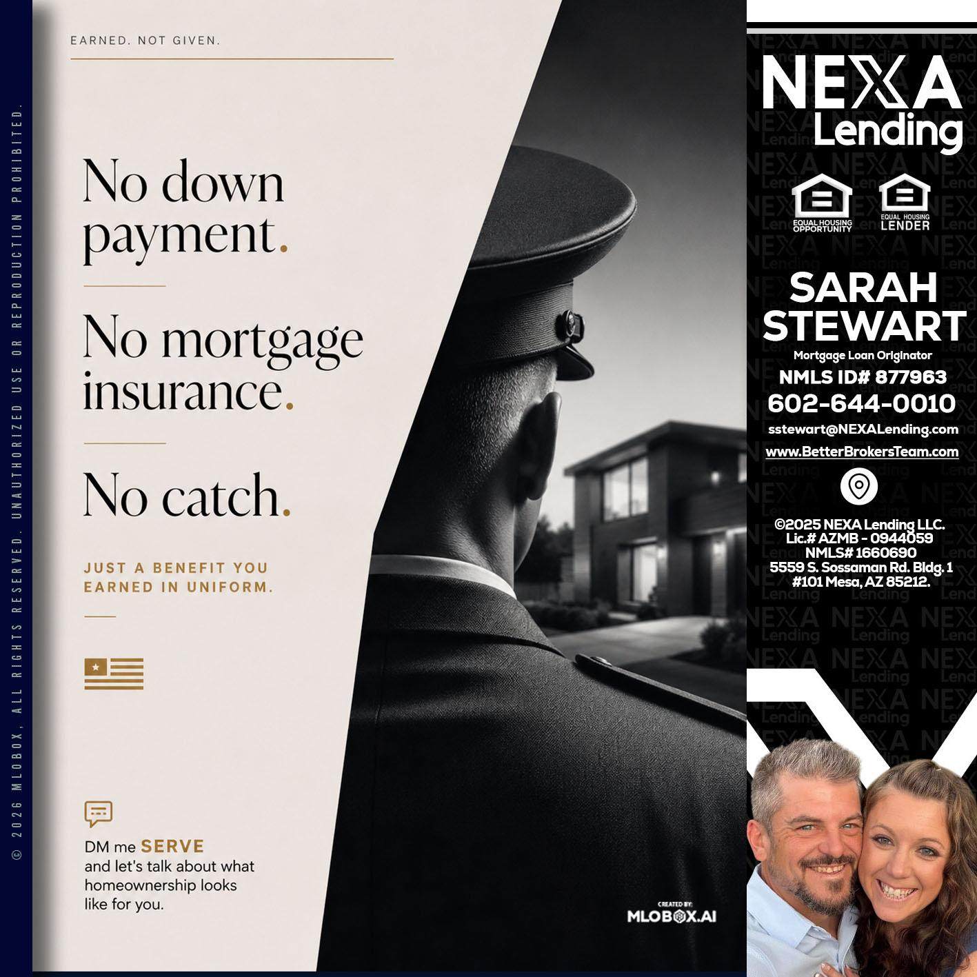NO DOWN PAYMENT - Sarah Stewart -Mortgage Loan Originator