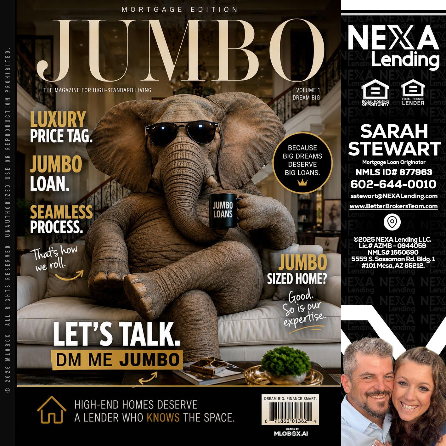 JUMBO LOANS - Sarah Stewart -Mortgage Loan Originator