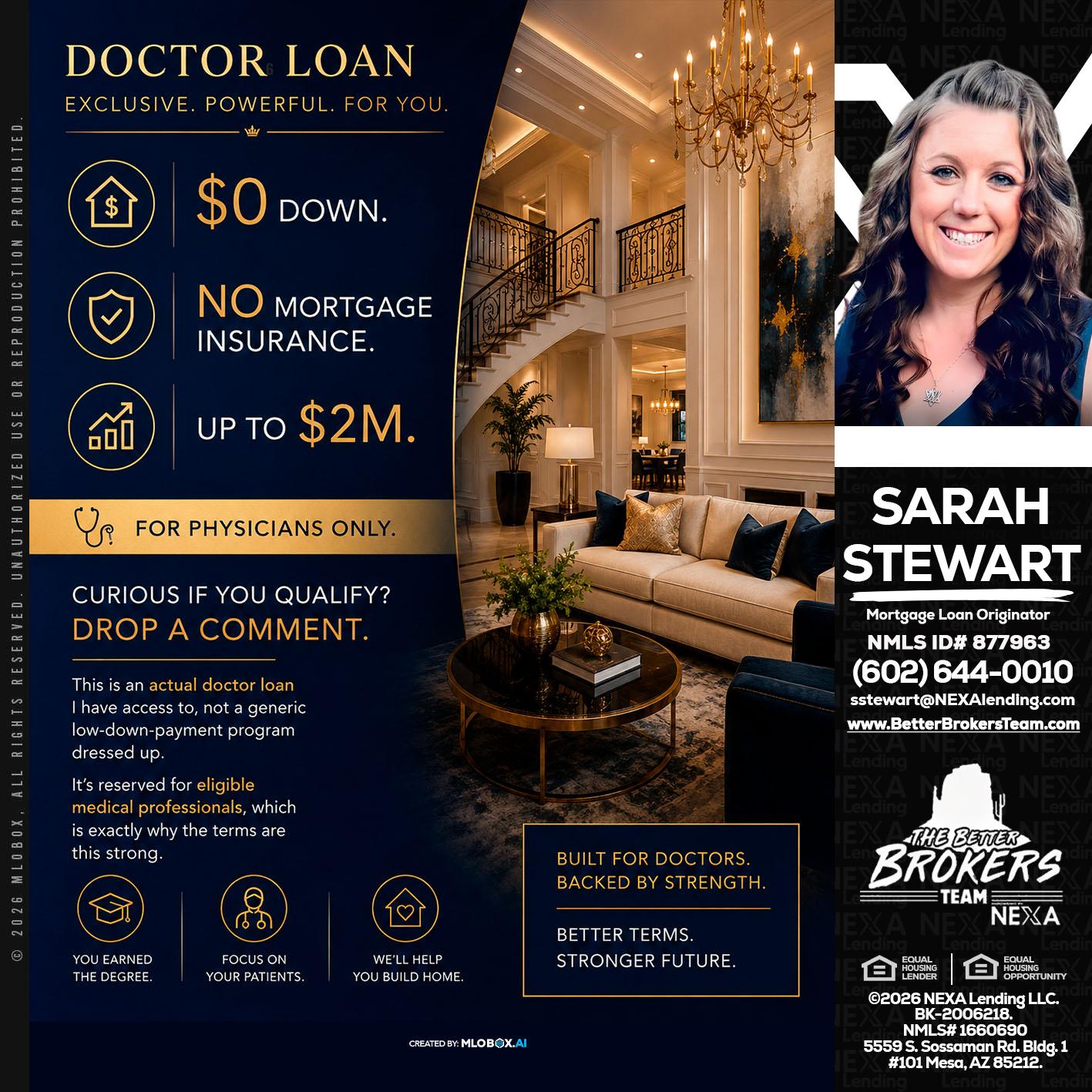 DOCTOR LOANS - Sarah Stewart -Mortgage Loan Originator