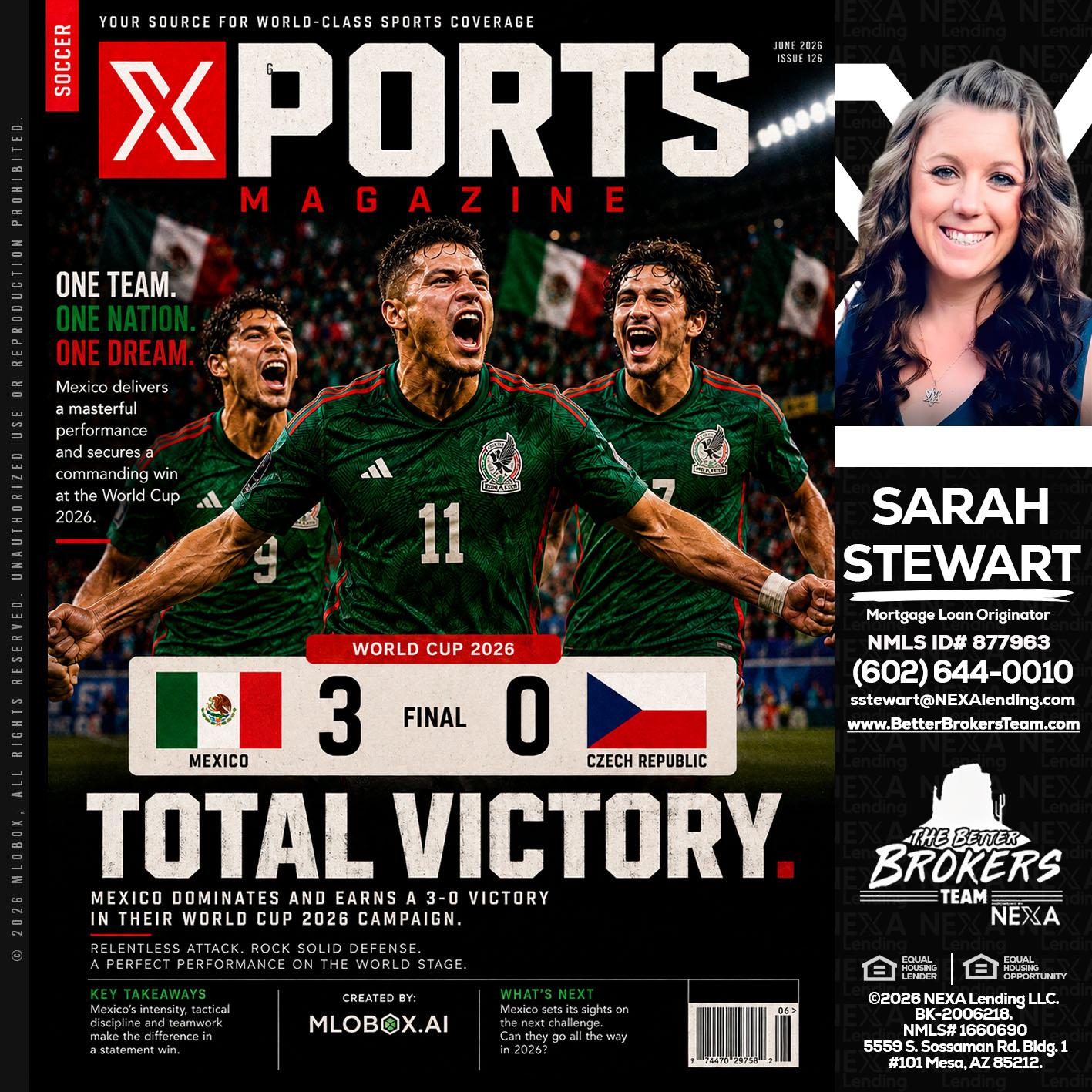 World Cup 2026 MEX 1-0 CZECH - Sarah Stewart -Mortgage Loan Originator