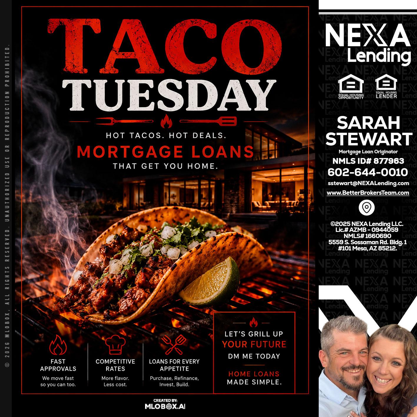 TACO TUESDAY - Sarah Stewart -Mortgage Loan Originator